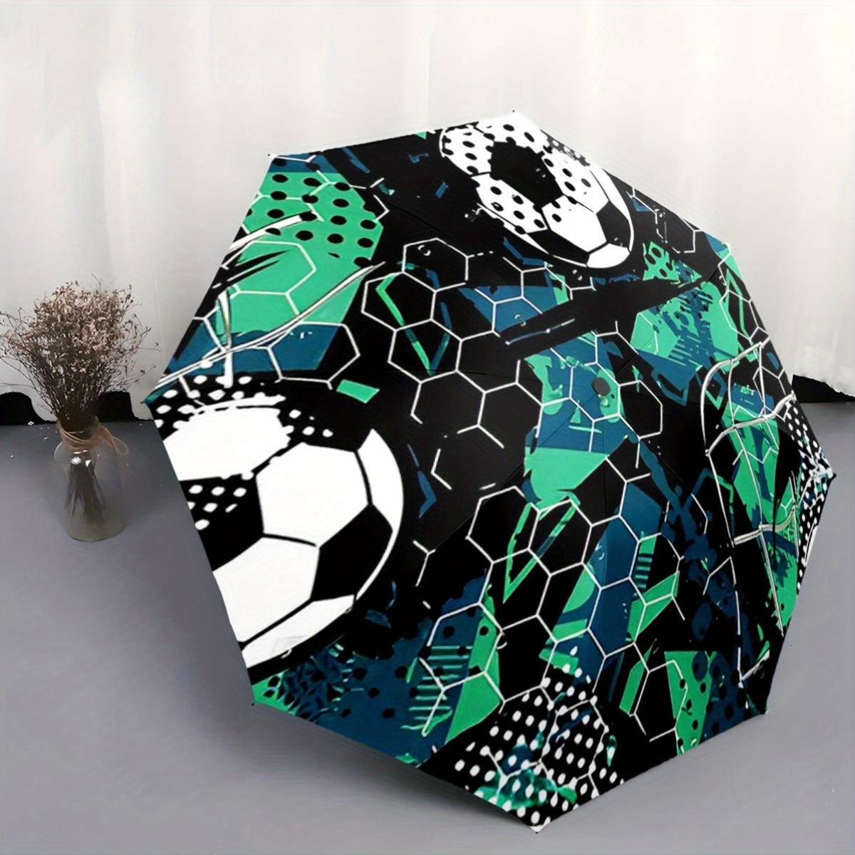 Automatic Open/Close Folding Umbrella with Soccer Ball, Geometric Hexagons & Abstract Lines Design - Compact Travel Umbrella, (as the picture,Iron&8K)
Automatic Open/Close Folding Umbrella with Soccer Ball, Geometric Hexagons & Abstract Lines Design - Compact Travel Umbrella, (as the picture,Iron&8K)