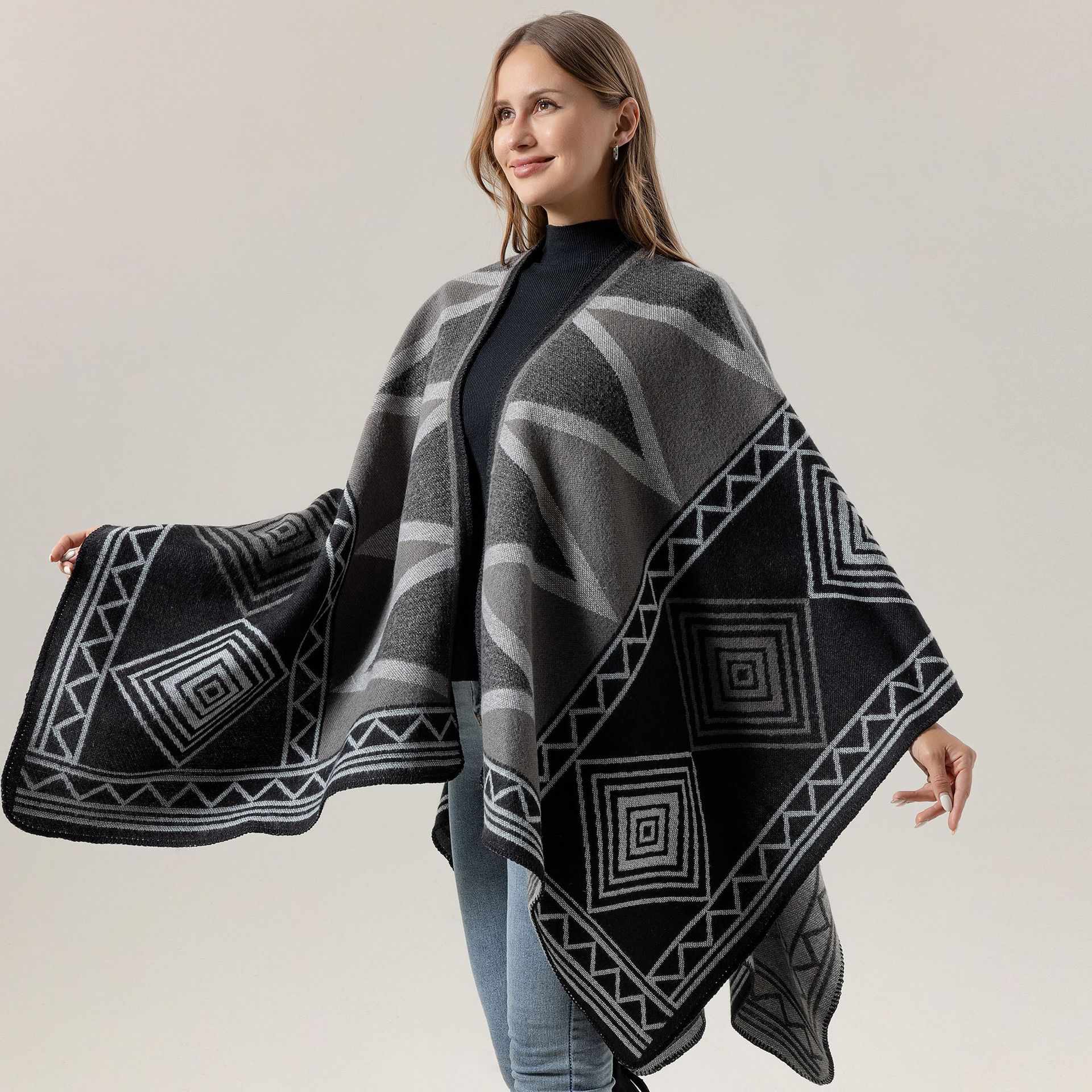 Туристическая шаль в этническом стиле, внешняя накидка, универсальный двухсторонний однотонный теплый шарф, женская накидка, утолщенная 160-135
Туристическая шаль в этническом стиле, внешняя накидка, универсальный двухсторонний однотонный теплый шарф, женская накидка, утолщенная 160-135