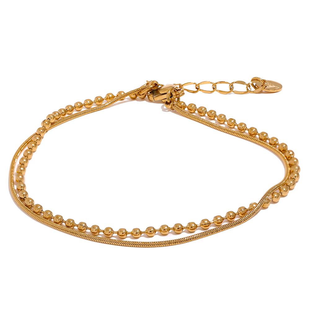 Yhpup Stainless Steel Flat & Bead Chains Double Layer Fashion Bracelet Bangle Men Women Charm Summer Beach Trendy Chic Jewelry
Yhpup Stainless Steel Flat & Bead Chains Double Layer Fashion Bracelet Bangle Men Women Charm Summer Beach Trendy Chic Jewelry