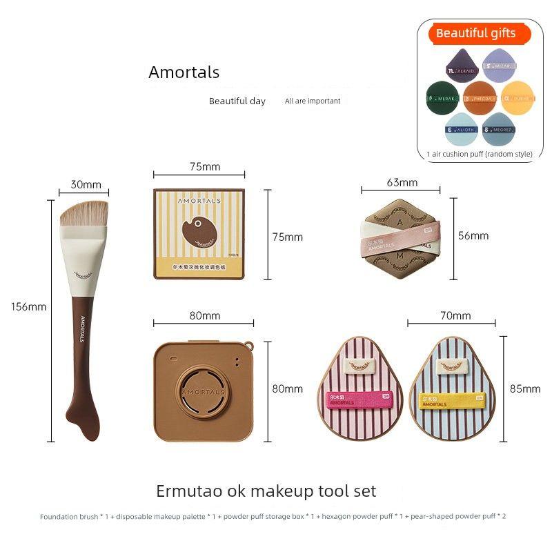 Ermutao Ok Makeup Tool Set Box, Fishtail Foundation Brush, Powder Puff, Liquid Foundation Special Color Palette Gift Box for Gift Giving Ok Makeup Tool Set + 1 Air Cushion Puff
Ermutao Ok Makeup Tool Set Box, Fishtail Foundation Brush, Powder Puff, Liquid Foundation Special Color Palette Gift Box for Gift Giving Ok Makeup Tool Set + 1 Air Cushion Puff