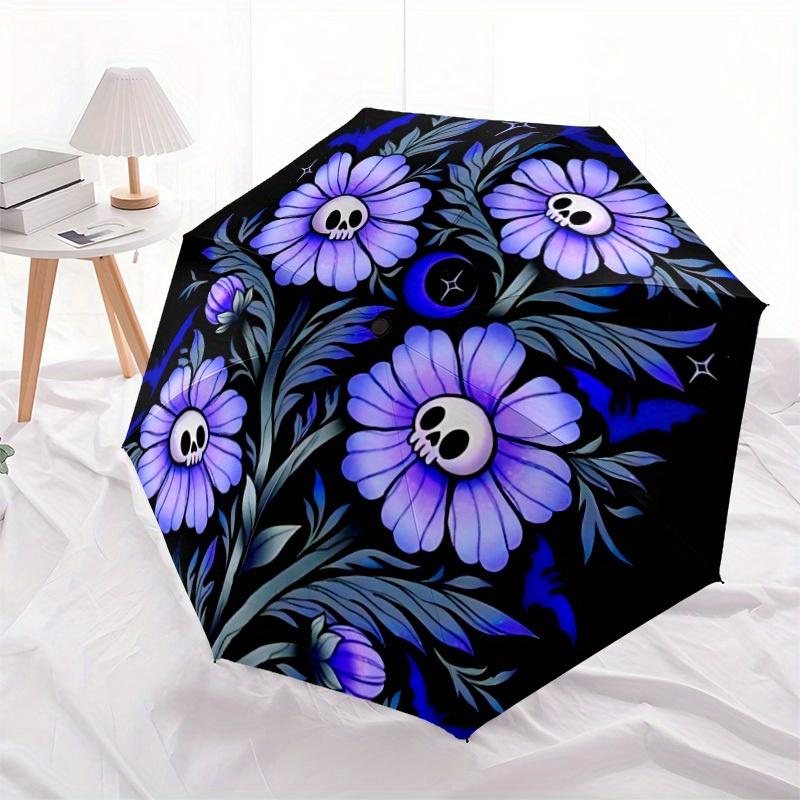 1pc Floral Skulls Automatic Open 8-Rib Windproof Umbrella, Travel & Commuting, Suitable for All Seasons
1pc Floral Skulls Automatic Open 8-Rib Windproof Umbrella, Travel & Commuting, Suitable for All Seasons