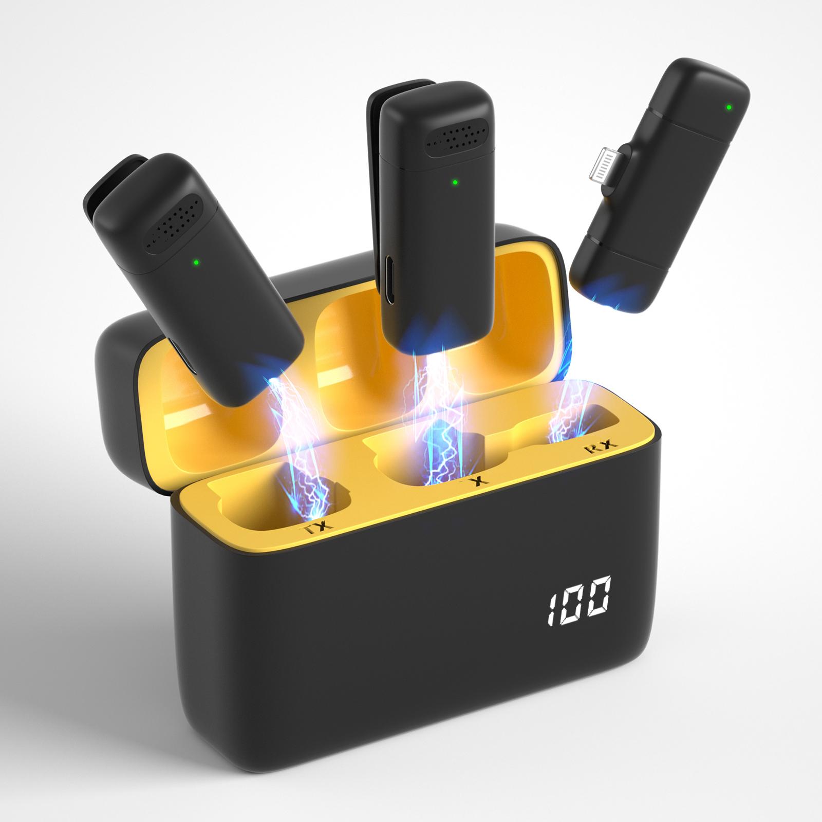 Беспроводной петличный микрофон для iPhone iPad с шумоподавлением, функцией Plug and Play, микрофоном для iPhone и чехлом для зарядки
Беспроводной петличный микрофон для iPhone iPad с шумоподавлением, функцией Plug and Play, микрофоном для iPhone и чехлом для зарядки