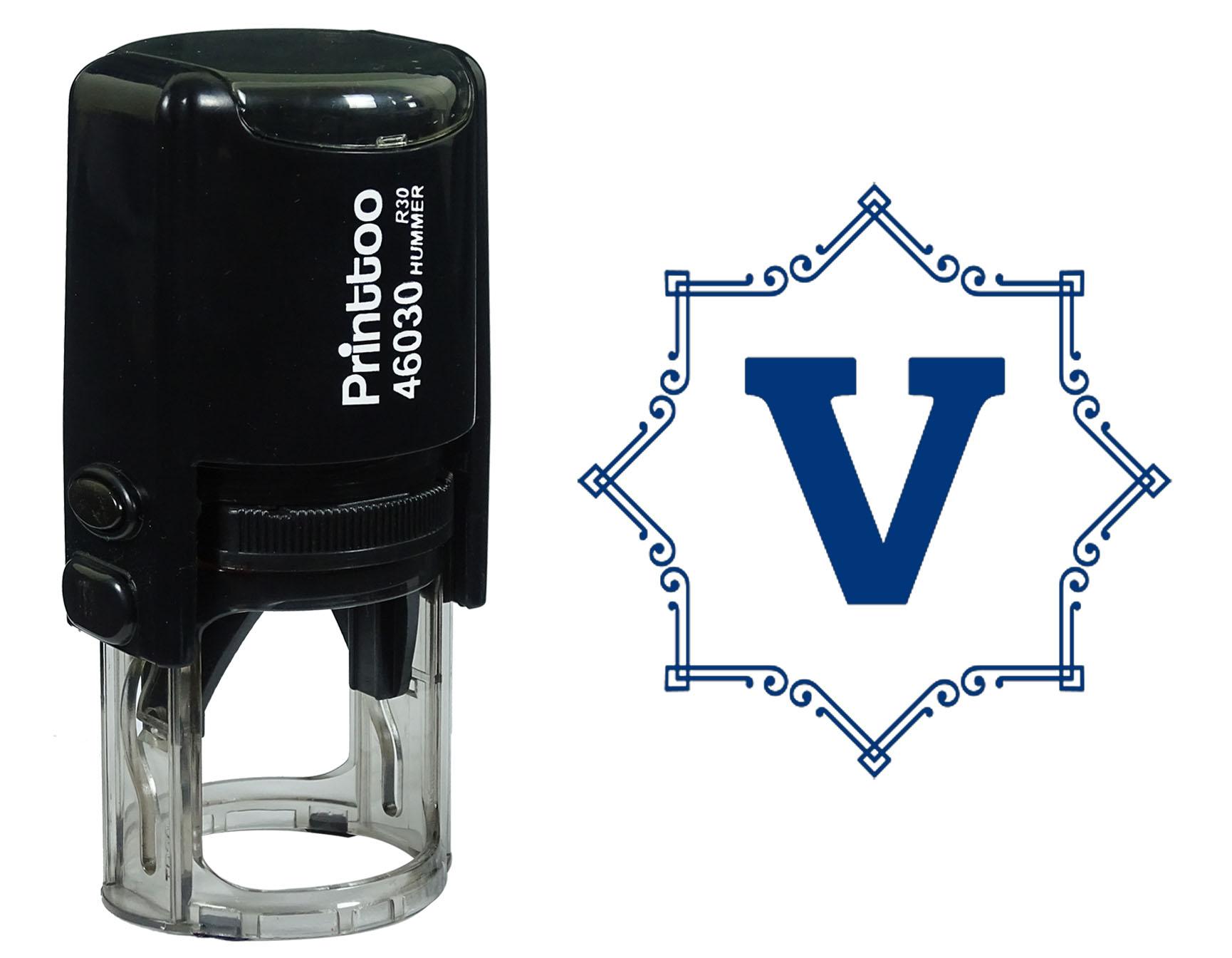 Printtoo Octagon Celtic Swirl Frame Alphabet V Monogram Self Inking Rubber Stamp Office 30 mm Diameter (Approx) синій
Printtoo Octagon Celtic Swirl Frame Alphabet V Monogram Self Inking Rubber Stamp Office 30 mm Diameter (Approx) синій