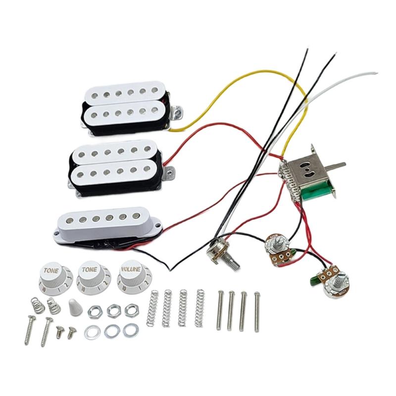 2 Tone 1 Volumes 5 Way Switch Electric Guitar Replacement Part Set Single Coil Pickups with Prewired Wiring Harness Set белый
2 Tone 1 Volumes 5 Way Switch Electric Guitar Replacement Part Set Single Coil Pickups with Prewired Wiring Harness Set белый