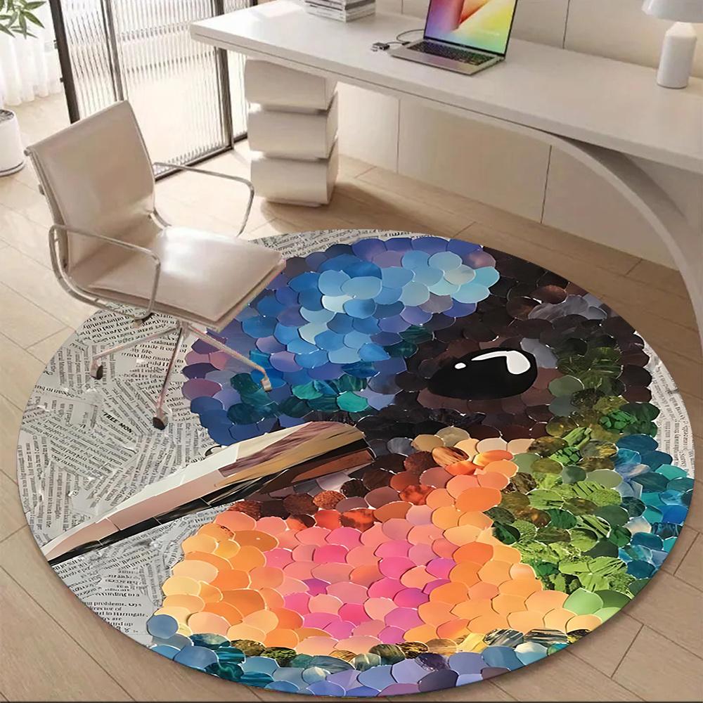 1PC Sequin Art Colorful Mosaic Office Round Area Rug, Indoor Mat Suitable ForOffice, Under Office Chairs Bedroom Living Room Home Decor, Room Deco 80cm by 80cm
1PC Sequin Art Colorful Mosaic Office Round Area Rug, Indoor Mat Suitable ForOffice, Under Office Chairs Bedroom Living Room Home Decor, Room Deco 80cm by 80cm