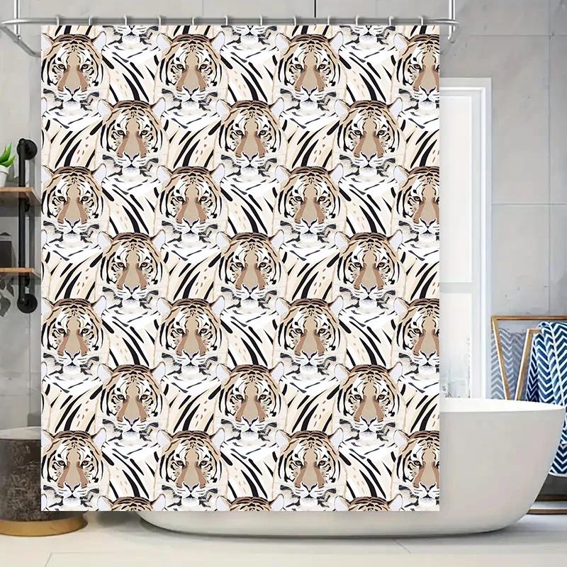 Modern Black White Tiger Print Shower Curtain Waterproof Bathroom Decor for Kids Room Home Decoration W90XH180cm
Modern Black White Tiger Print Shower Curtain Waterproof Bathroom Decor for Kids Room Home Decoration W90XH180cm