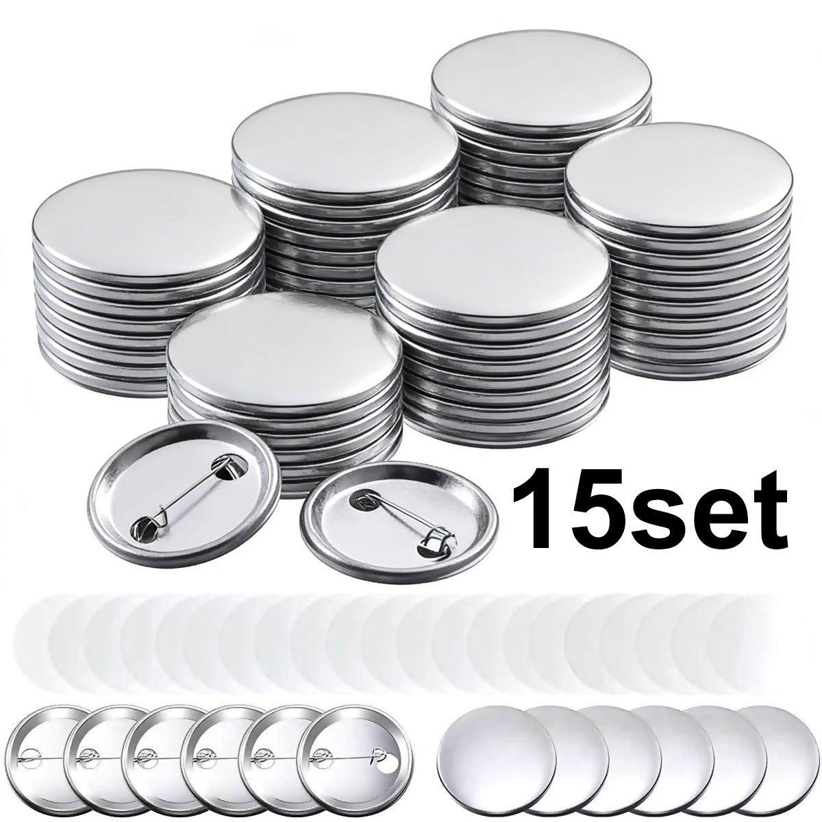 15Set 3.7cm/1.46in Round Button Parts Kit - Tinplate Tops & Plastic Clips with Film, DIY Badge Making Supplies for Button ZSY
15Set 3.7cm/1.46in Round Button Parts Kit - Tinplate Tops & Plastic Clips with Film, DIY Badge Making Supplies for Button ZSY