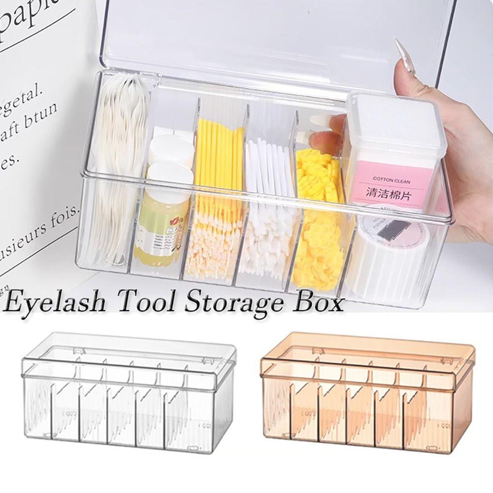 6Grids Eyelash Storage Box With Lid Cable Storage Container Durable Stationery Organizer
6Grids Eyelash Storage Box With Lid Cable Storage Container Durable Stationery Organizer