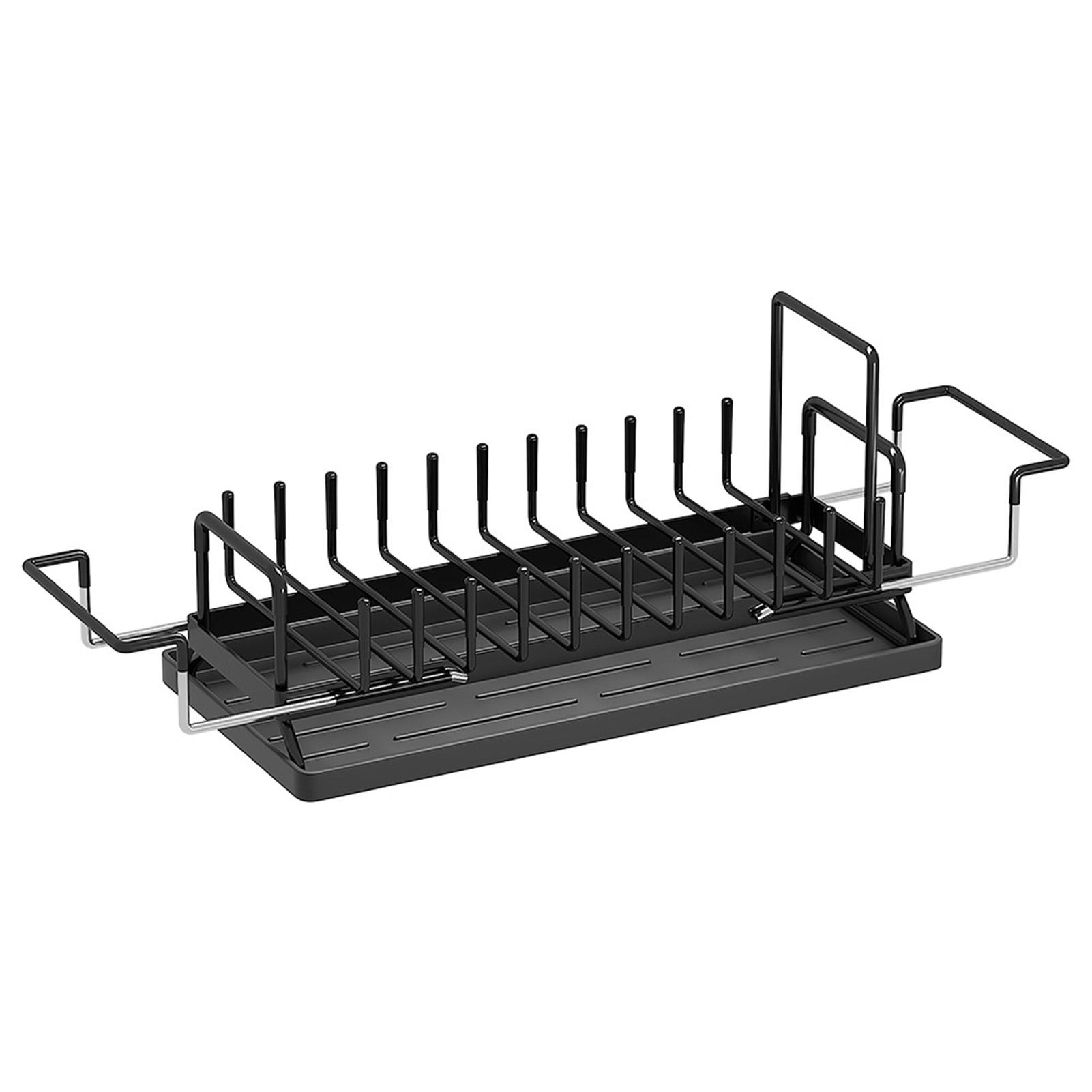 Kitchen Counter Small Dish Drying Rack Adjustable Metal Dish Drainer with Drainboard for Plates Bowls Cups Pots Cutting Boards
Kitchen Counter Small Dish Drying Rack Adjustable Metal Dish Drainer with Drainboard for Plates Bowls Cups Pots Cutting Boards