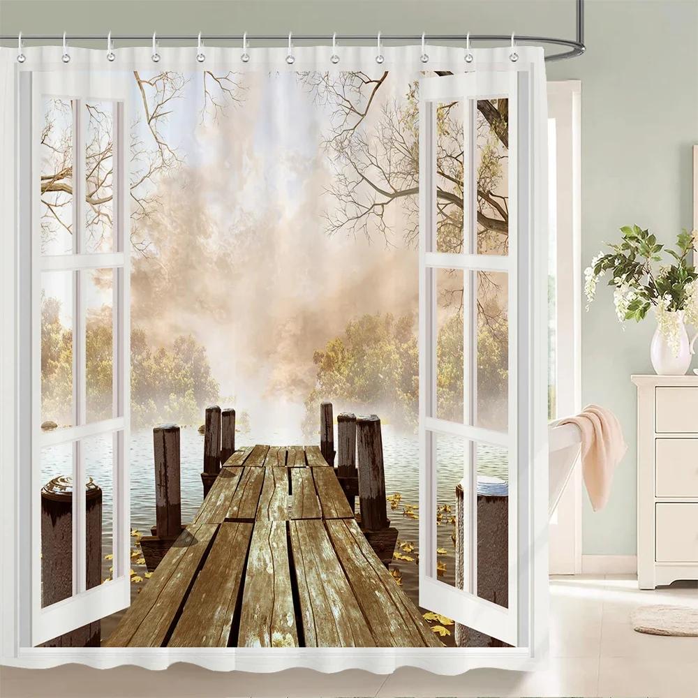 Bath Curtain 3D Printing Window Scenery Forest Shower Curtains 180*200Cm Waterproof Bathroom Curtain Washable Fabric With Hooks W60H190(CM)-1 Pcs
Bath Curtain 3D Printing Window Scenery Forest Shower Curtains 180*200Cm Waterproof Bathroom Curtain Washable Fabric With Hooks W60H190(CM)-1 Pcs