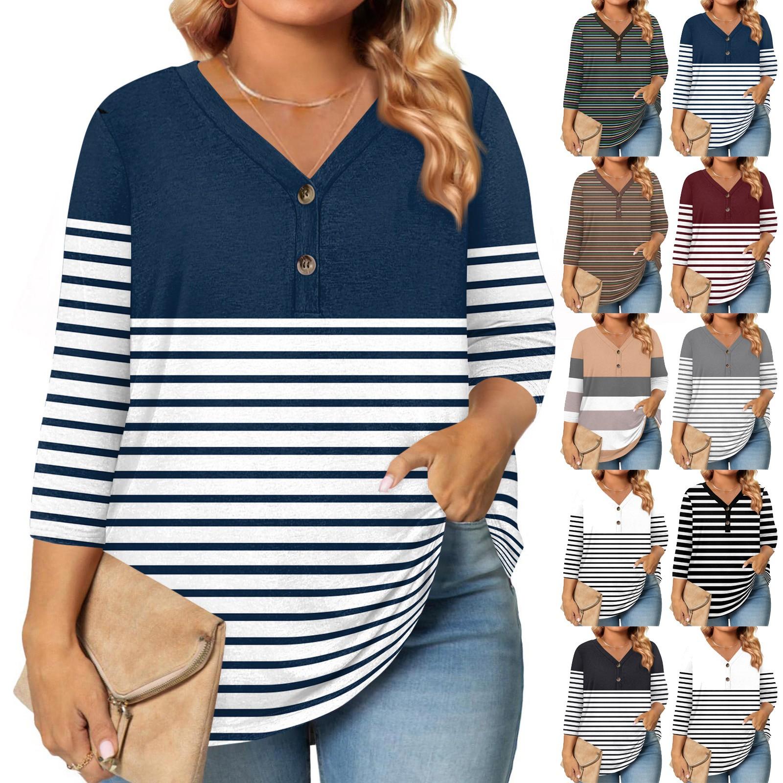 Womens 3/4 Length Sleeve Tops Plus Size Button Down V Neck Shirts Blouses Casual Printing Loose XXXXL
Womens 3/4 Length Sleeve Tops Plus Size Button Down V Neck Shirts Blouses Casual Printing Loose XXXXL