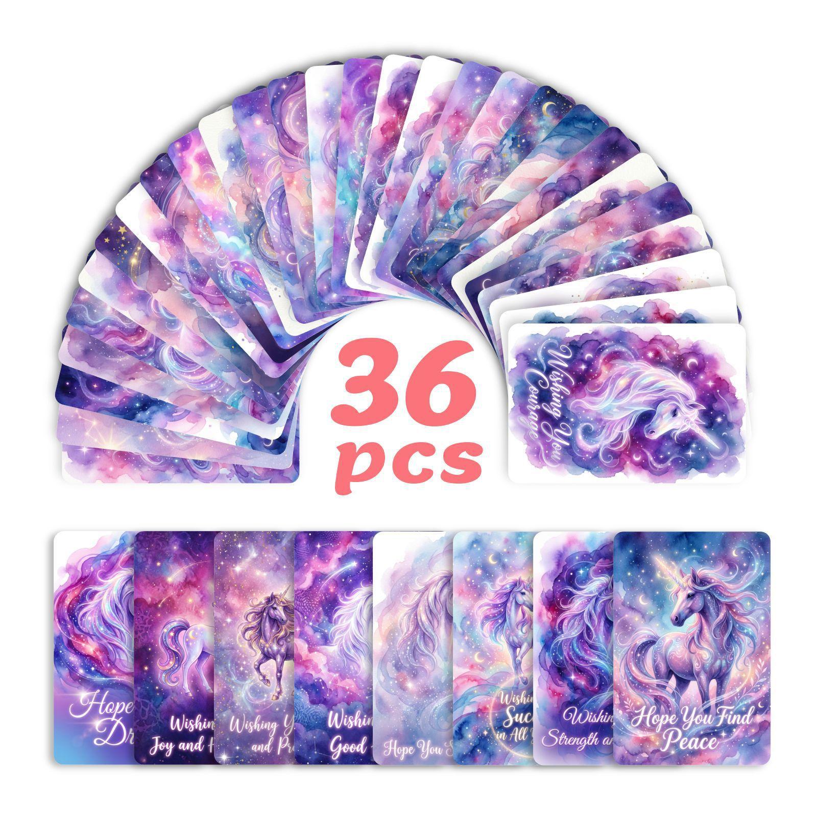 36 Unicorn Blessing Card Set Creative Fantasy Starry Sky Text Blessing Message Card RXHB0095
36 Unicorn Blessing Card Set Creative Fantasy Starry Sky Text Blessing Message Card RXHB0095