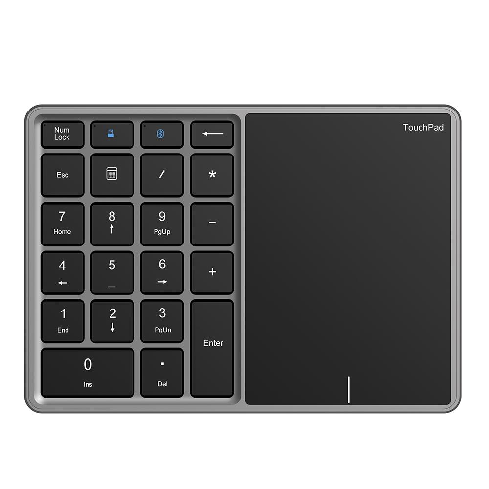 Mini Numeric Keyboard Wireless 2.4G Bluetooth-Compatible with Touch Panel Number Pad Dual-mode Numeric Pad for Laptop Accounting сірий
Mini Numeric Keyboard Wireless 2.4G Bluetooth-Compatible with Touch Panel Number Pad Dual-mode Numeric Pad for Laptop Accounting сірий
