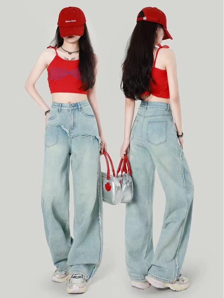 Джинсы больших размеров с высокой посадкой светлого цвета для женщин - Свободные, стройнящие, длиной до пола, широкие брюки 4X Large светло-синий
Джинсы больших размеров с высокой посадкой светлого цвета для женщин - Свободные, стройнящие, длиной до пола, широкие брюки 4X Large светло-синий