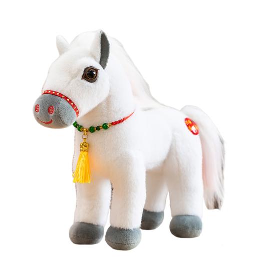 Кукла Лошадь Мягкая Ткань Ручная Работа Наполнитель ПП Хлопок Мягкая Игрушка Кукла Взрослые Дети Игрушка Лошадь Рождественский Подарок на День Рождения S белый