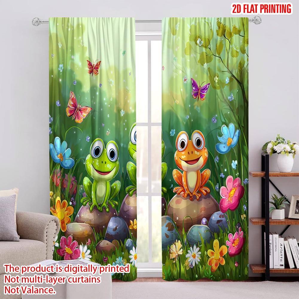2pcs,2D plane printing Creative Curtains Vibrant Frog & Butterfly Polyester (without rod) Decorations Inside for Bedroom, Living 52.50 × 116.00 cm 2 pcs
2pcs,2D plane printing Creative Curtains Vibrant Frog & Butterfly Polyester (without rod) Decorations Inside for Bedroom, Living 52.50 × 116.00 cm 2 pcs