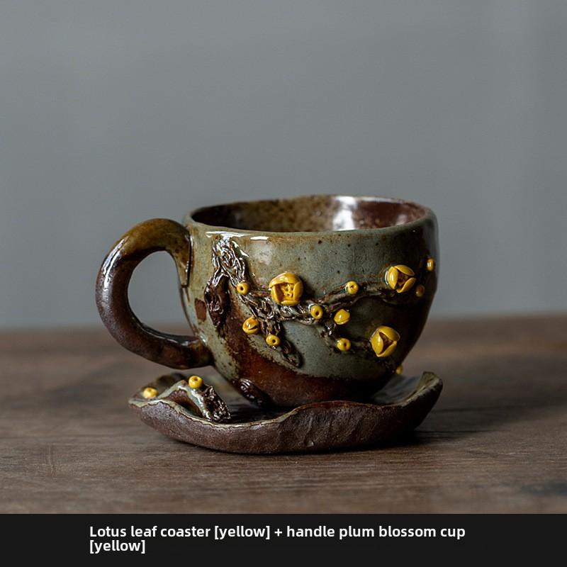 Chinese Retro Coaster Handmade Teacup Pottery Plum Blossom Tea Holder Insulation Cup Holder Kung Fu Tea Ceremony Accessories 200ml
Chinese Retro Coaster Handmade Teacup Pottery Plum Blossom Tea Holder Insulation Cup Holder Kung Fu Tea Ceremony Accessories 200ml