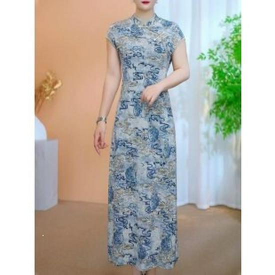 2026 New Summer Style: Elegant Short-Sleeved Dress for Middle-Aged Women 5XL серый/синий
2026 New Summer Style: Elegant Short-Sleeved Dress for Middle-Aged Women 5XL серый/синий