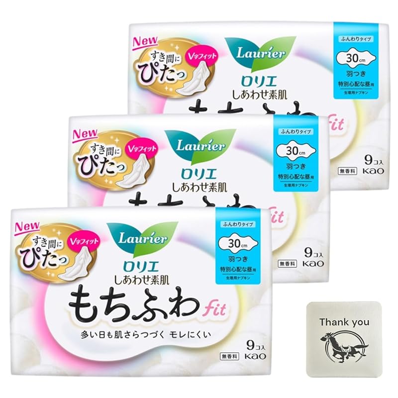 Laurier Happy bare skin Mochi fluffy fit 30cm for daytime use with special concern 9 pieces included set of 3 with wings Unscented + Comes with
Laurier Happy bare skin Mochi fluffy fit 30cm for daytime use with special concern 9 pieces included set of 3 with wings Unscented + Comes with
