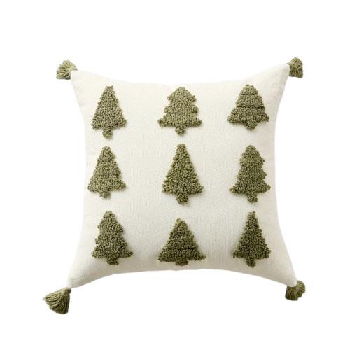 1 шт. Серия Nuan Рождественский стиль Вышитая наволочка Удобная для дома Наволочка для дивана Гостиная Спальня Домашний декор W45cm x L45cm