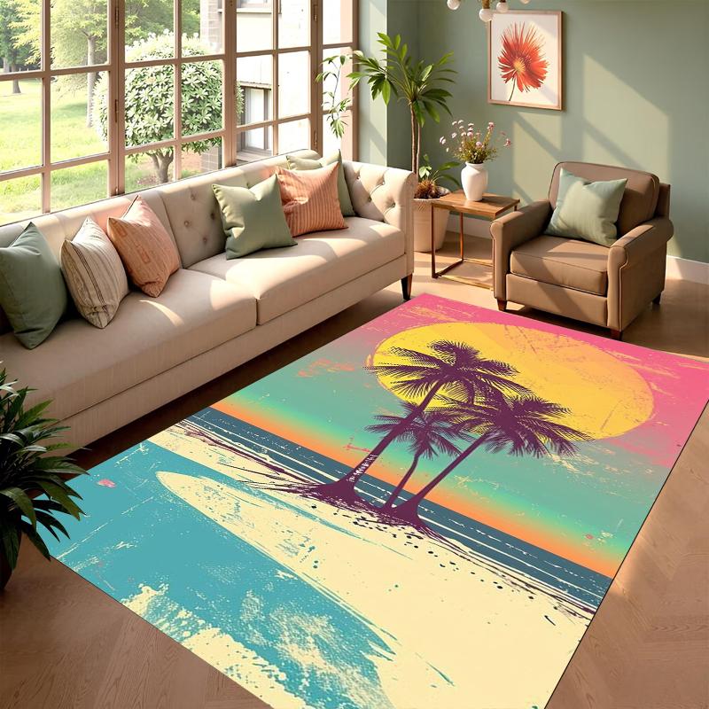 Area Rug Floor Carpet Mat Vivid Tropical Sunset Palm Tree Print Non-Slip in Pink Orange Teal for Stylish Coastal Home Decoration 40X60cm
Area Rug Floor Carpet Mat Vivid Tropical Sunset Palm Tree Print Non-Slip in Pink Orange Teal for Stylish Coastal Home Decoration 40X60cm