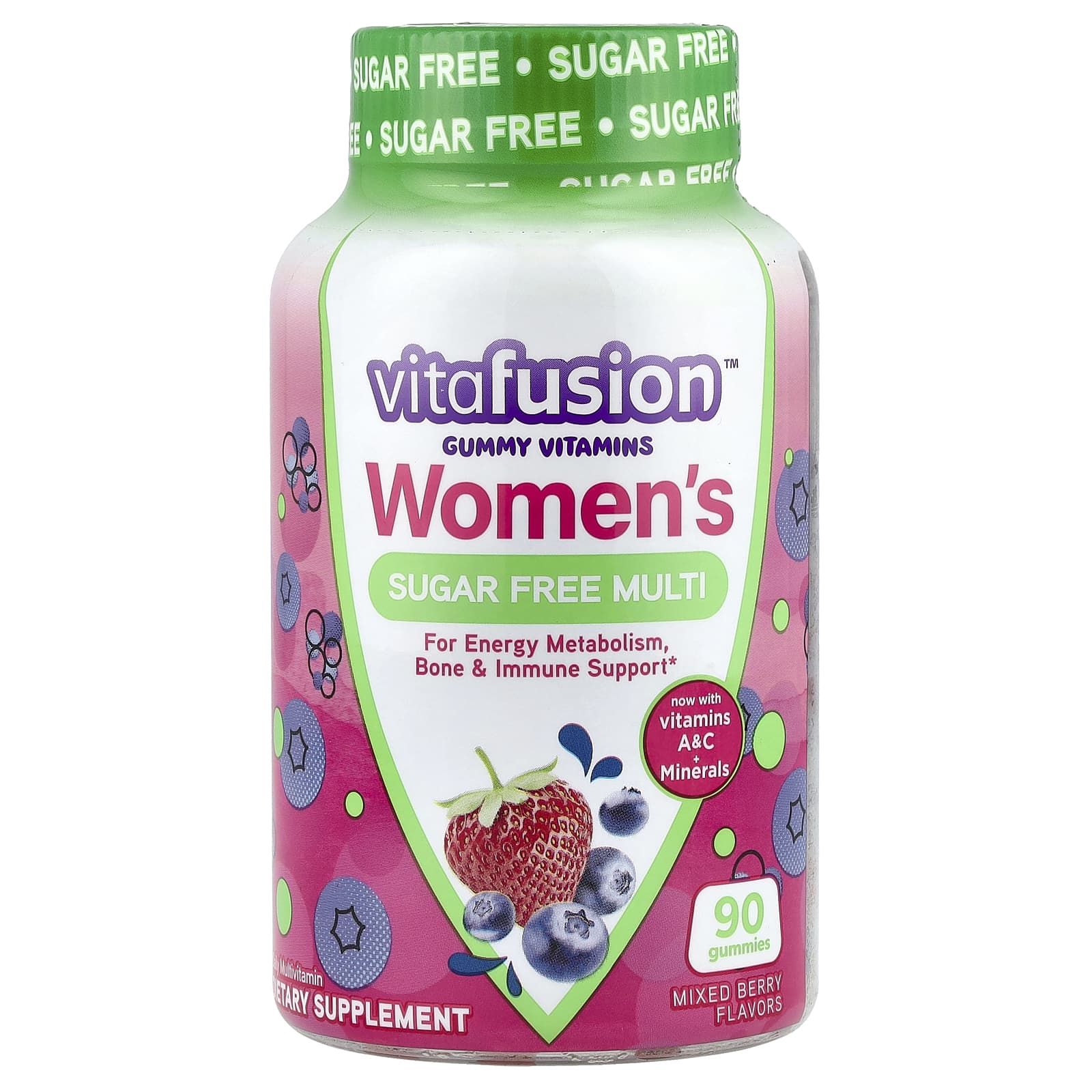 VitaFusion, жіночий мульті без цукру, суміш ягід, 90 гумок
VitaFusion, жіночий мульті без цукру, суміш ягід, 90 гумок