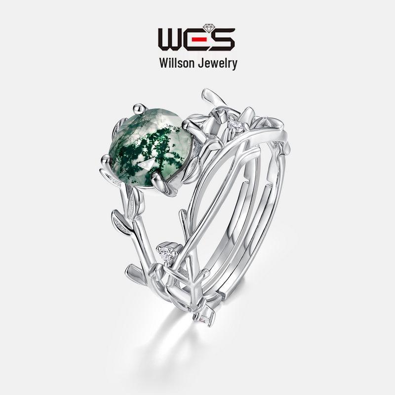 S925 Silver Green Moss Agate Ring: Unique Women s Fashion with European & American Style Adjustable HK14#
S925 Silver Green Moss Agate Ring: Unique Women s Fashion with European & American Style Adjustable HK14#