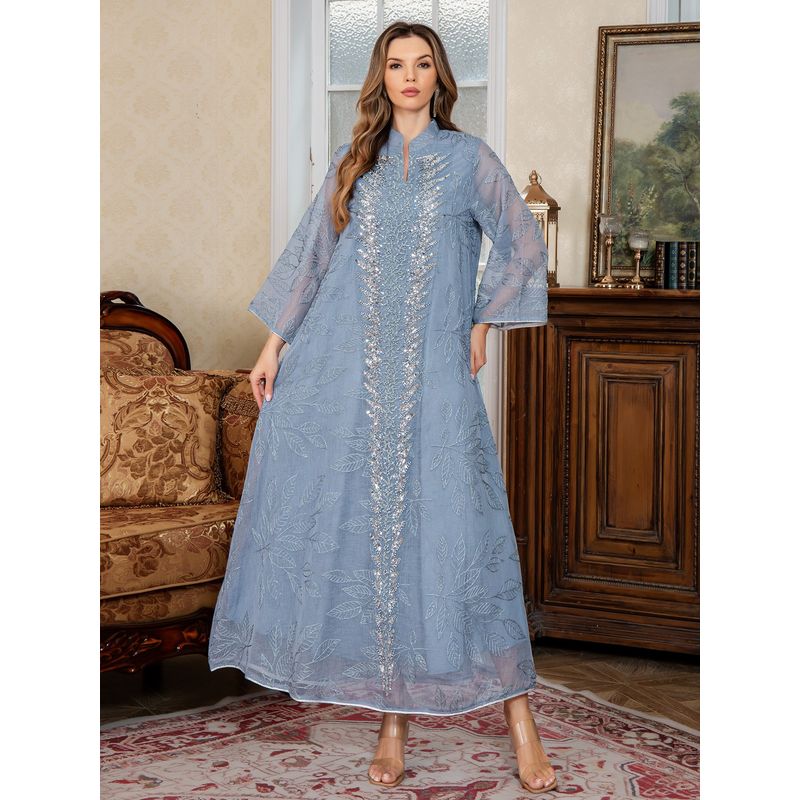 2025 Indonesia New Mesh Embroidery Robe Middle East Clothing Dubai Long dress Abaya Sequin Formal Dress Dress Blue 2XL
2025 Indonesia New Mesh Embroidery Robe Middle East Clothing Dubai Long dress Abaya Sequin Formal Dress Dress Blue 2XL