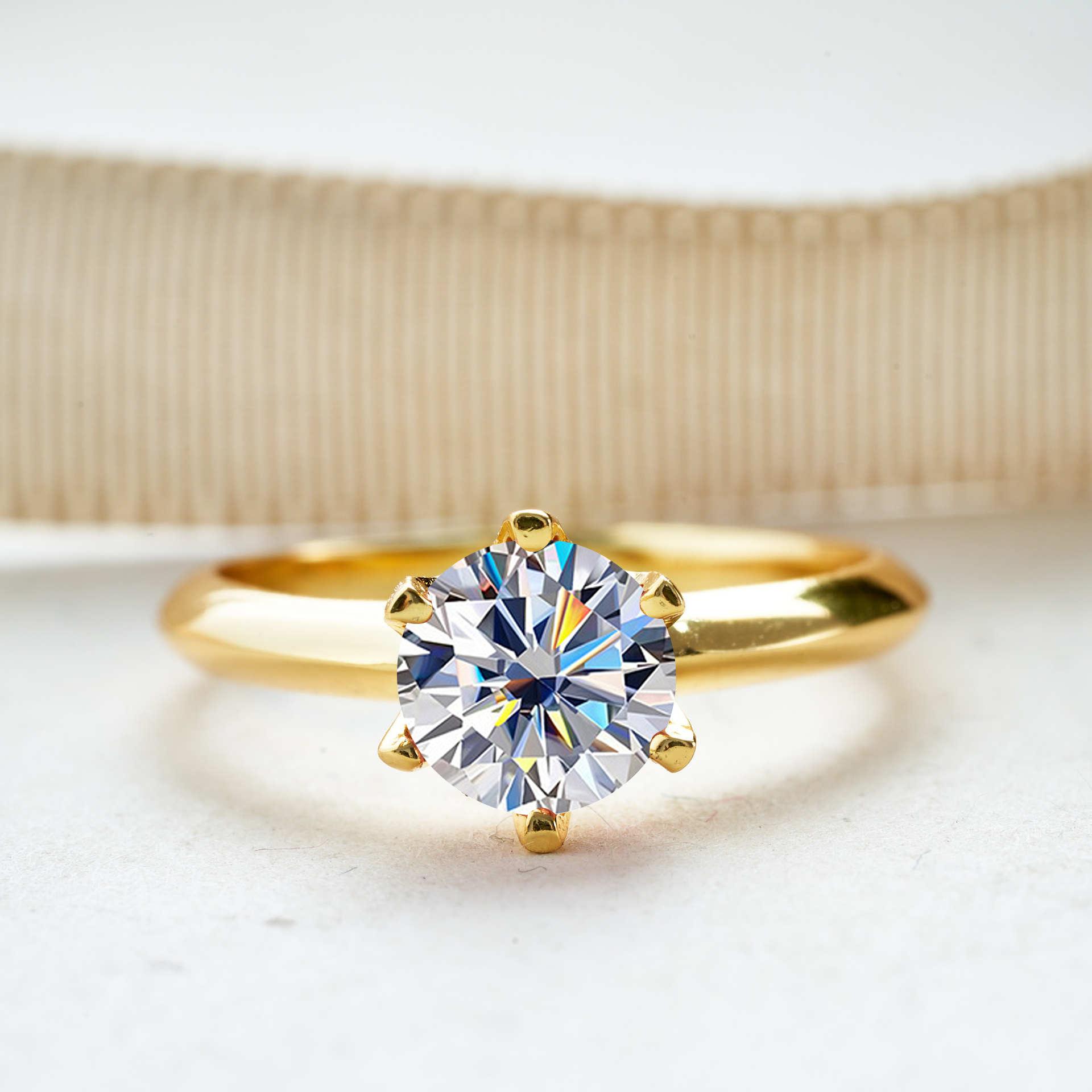 6.5mm Yellow Gold Plated Round Cut Six Prong Solitaire Moissanite Engagement Ring S925 Sterling Silver For Women US Size 5 белый
6.5mm Yellow Gold Plated Round Cut Six Prong Solitaire Moissanite Engagement Ring S925 Sterling Silver For Women US Size 5 белый