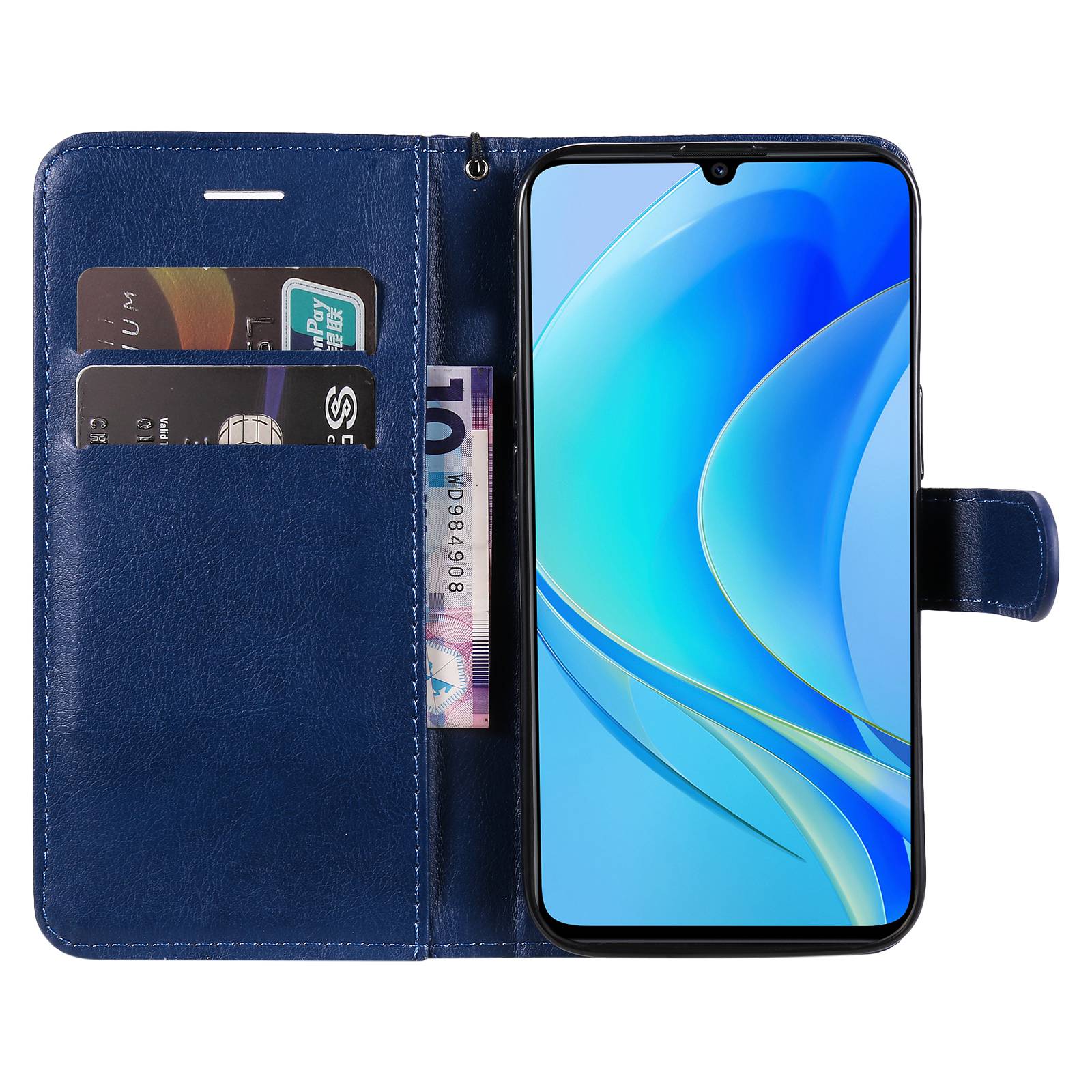 For Huawei Enjoy 50/nova Y70 Plus 4G/nova Y70 Case Solid Color Leather Mobile Cover Wallet Stand with Strap Blue
For Huawei Enjoy 50/nova Y70 Plus 4G/nova Y70 Case Solid Color Leather Mobile Cover Wallet Stand with Strap Blue
