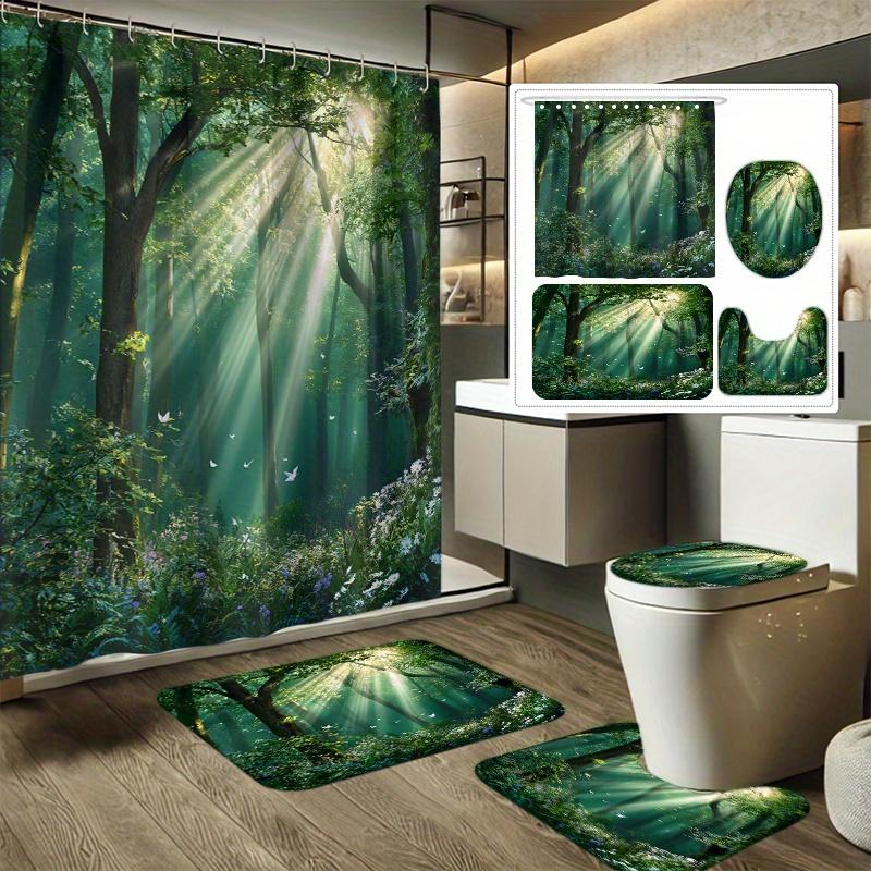4pcs Morning Light Forest Tranquility Printed Shower Curtain Set, Decorative Bathroom Set Includes Shower Curtain, Non-Slip 90x180cm
4pcs Morning Light Forest Tranquility Printed Shower Curtain Set, Decorative Bathroom Set Includes Shower Curtain, Non-Slip 90x180cm