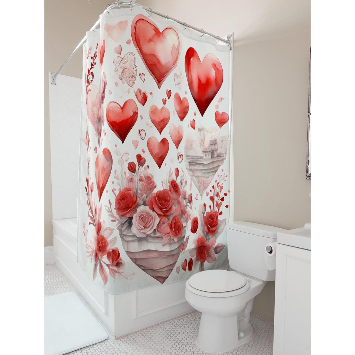 Watercolor Hearts And Roses Shower Curtain For Bathroom Decoration W60H190(CM)-1 Pcs
Watercolor Hearts And Roses Shower Curtain For Bathroom Decoration W60H190(CM)-1 Pcs