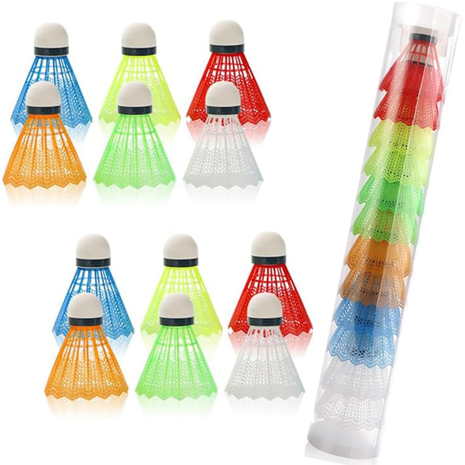 Set of 12 Plastic Badminton Nylon Shuttlecocks for Outdoor Storage Case Included Balls, Practice, Beginners, Use,
Set of 12 Plastic Badminton Nylon Shuttlecocks for Outdoor Storage Case Included Balls, Practice, Beginners, Use,