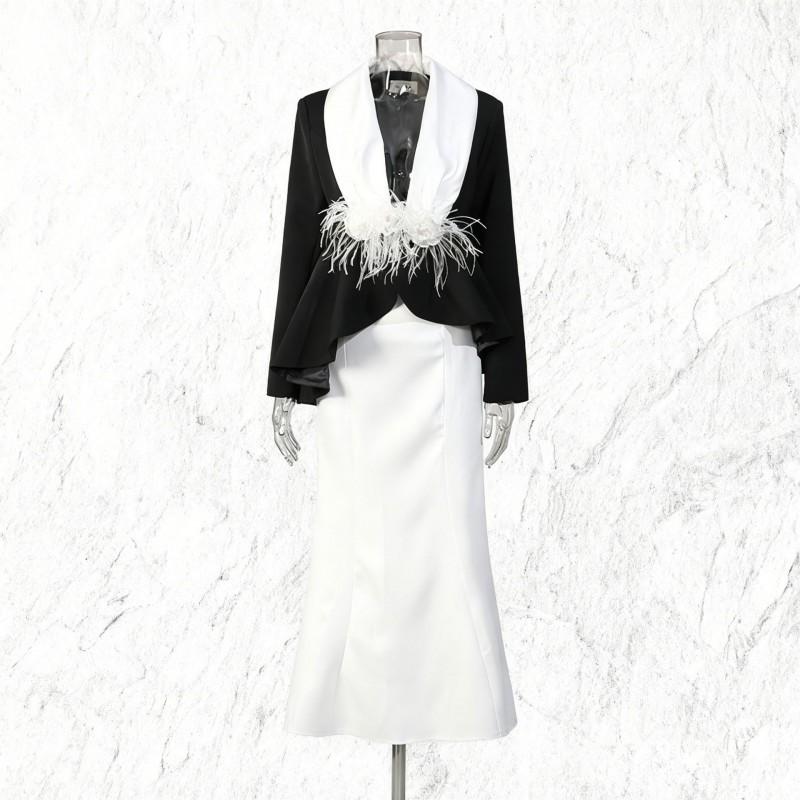 Fashion Brand Two-piece Set Elegant Flower Design Coat Solid Color High-waist Skirt XL
Fashion Brand Two-piece Set Elegant Flower Design Coat Solid Color High-waist Skirt XL