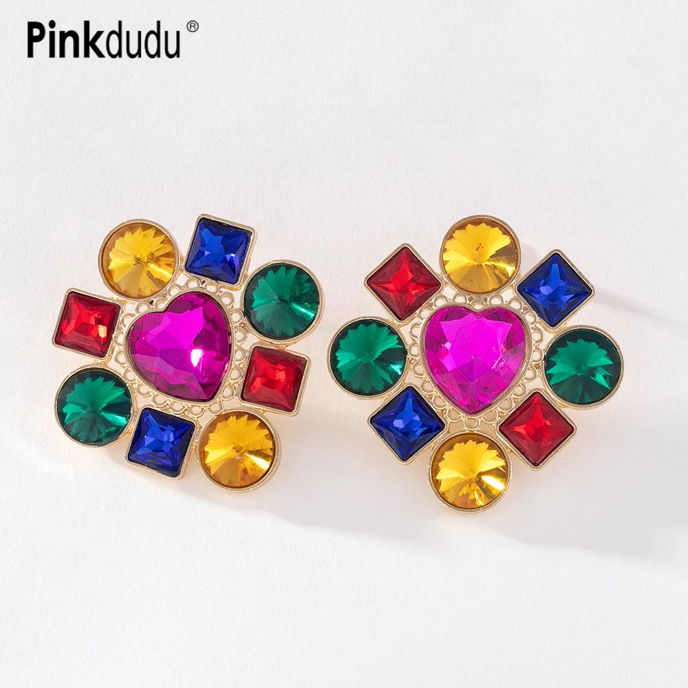 Pinkdudu модные многоцветные серьги-гвоздики со стразами, креативный дизайн, большие серьги с геометрическим рисунком для женщин, подарки PD1174
Pinkdudu модные многоцветные серьги-гвоздики со стразами, креативный дизайн, большие серьги с геометрическим рисунком для женщин, подарки PD1174
