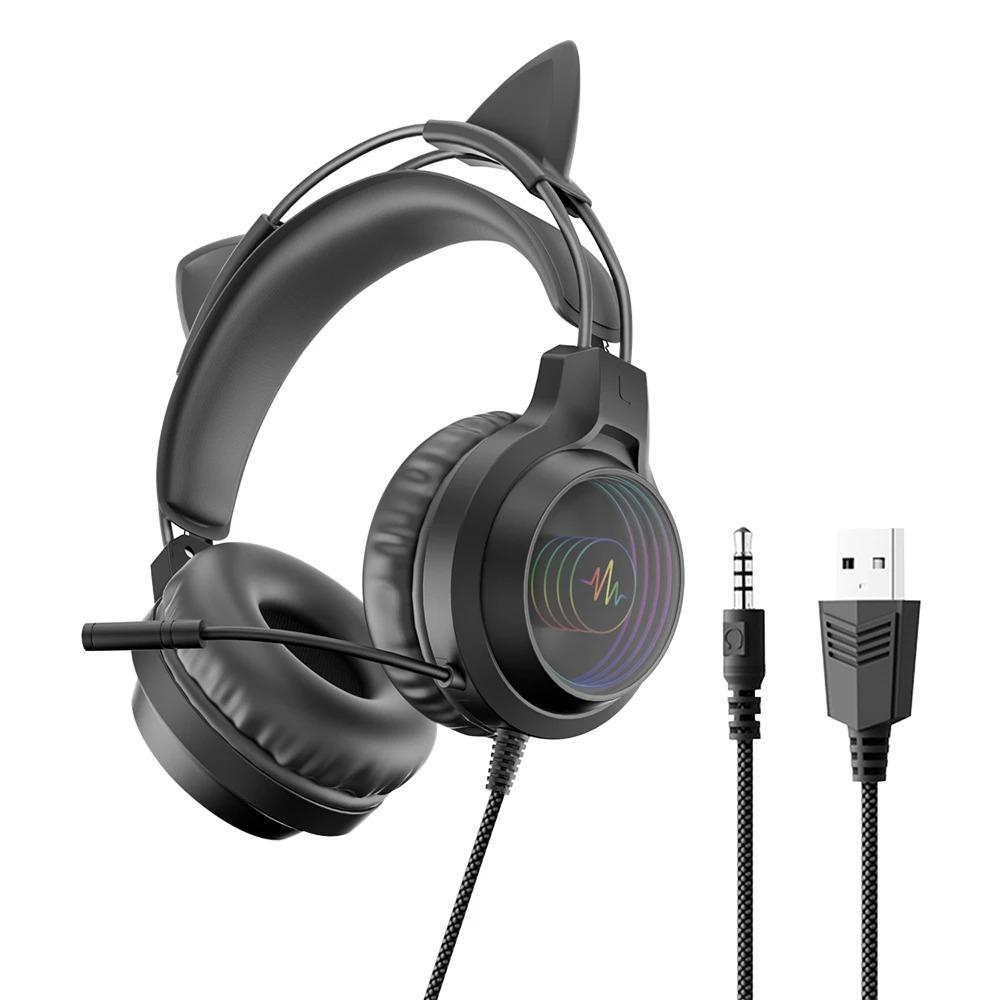 SY-G40 3.5mm USB Wired Controlled Headset Dragon Eyes Luminous Gaming Cute Cat Ear Headworn Computer Earphones with Mic For PC Laptop 23*18.5*10cm чорний
SY-G40 3.5mm USB Wired Controlled Headset Dragon Eyes Luminous Gaming Cute Cat Ear Headworn Computer Earphones with Mic For PC Laptop 23*18.5*10cm чорний