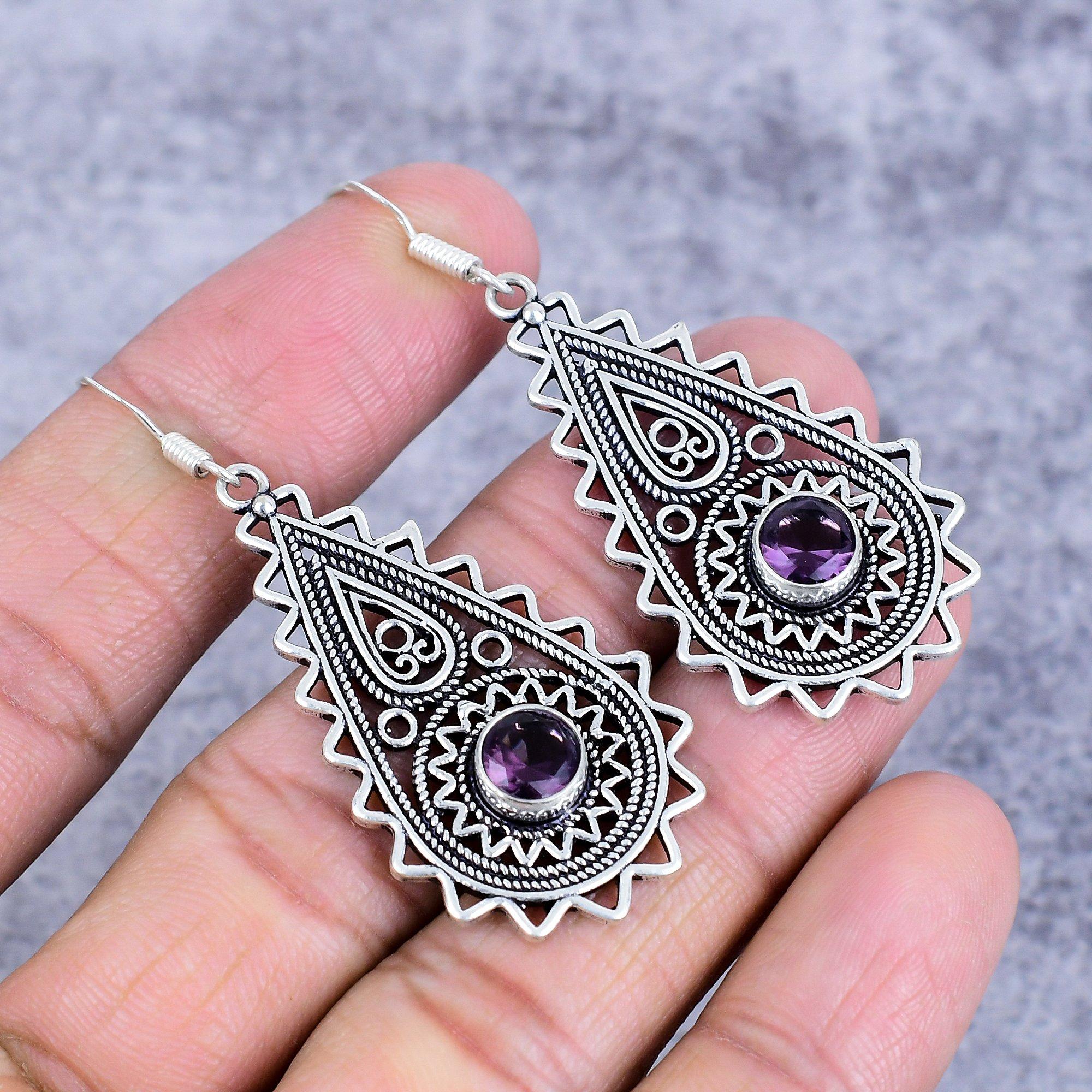 Amethyst Gemstone Handmade 925 Sterling Silver Jewelry Earring 2.36 M-2697
Amethyst Gemstone Handmade 925 Sterling Silver Jewelry Earring 2.36 M-2697