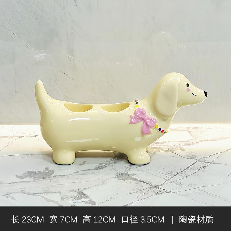 Creative Dachshund Toothbrush Rack Bow Washboard Electric Toothbrush Rack Ceramic Toothbrush Storage Rack Bathroom Decoration
Creative Dachshund Toothbrush Rack Bow Washboard Electric Toothbrush Rack Ceramic Toothbrush Storage Rack Bathroom Decoration
