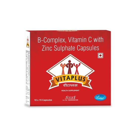 Leeford Vitaplus capsules Pack of 10 Strips (Total 150 Capsules) with B- Complex, Vitamin C with Zinc Sulpha |Health Supplement (Unisex)
Leeford Vitaplus capsules Pack of 10 Strips (Total 150 Capsules) with B- Complex, Vitamin C with Zinc Sulpha |Health Supplement (Unisex)