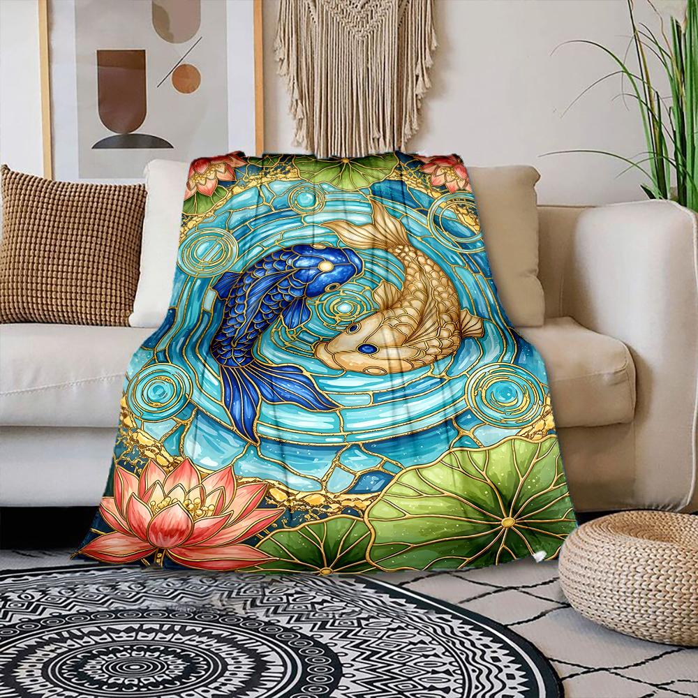 1PC Blue and gold fish lotus leaves Print Blanket Warm Soft Suitable for All Seasons for Home Sofa Travel Camping Picnics RV 75x100cm
1PC Blue and gold fish lotus leaves Print Blanket Warm Soft Suitable for All Seasons for Home Sofa Travel Camping Picnics RV 75x100cm