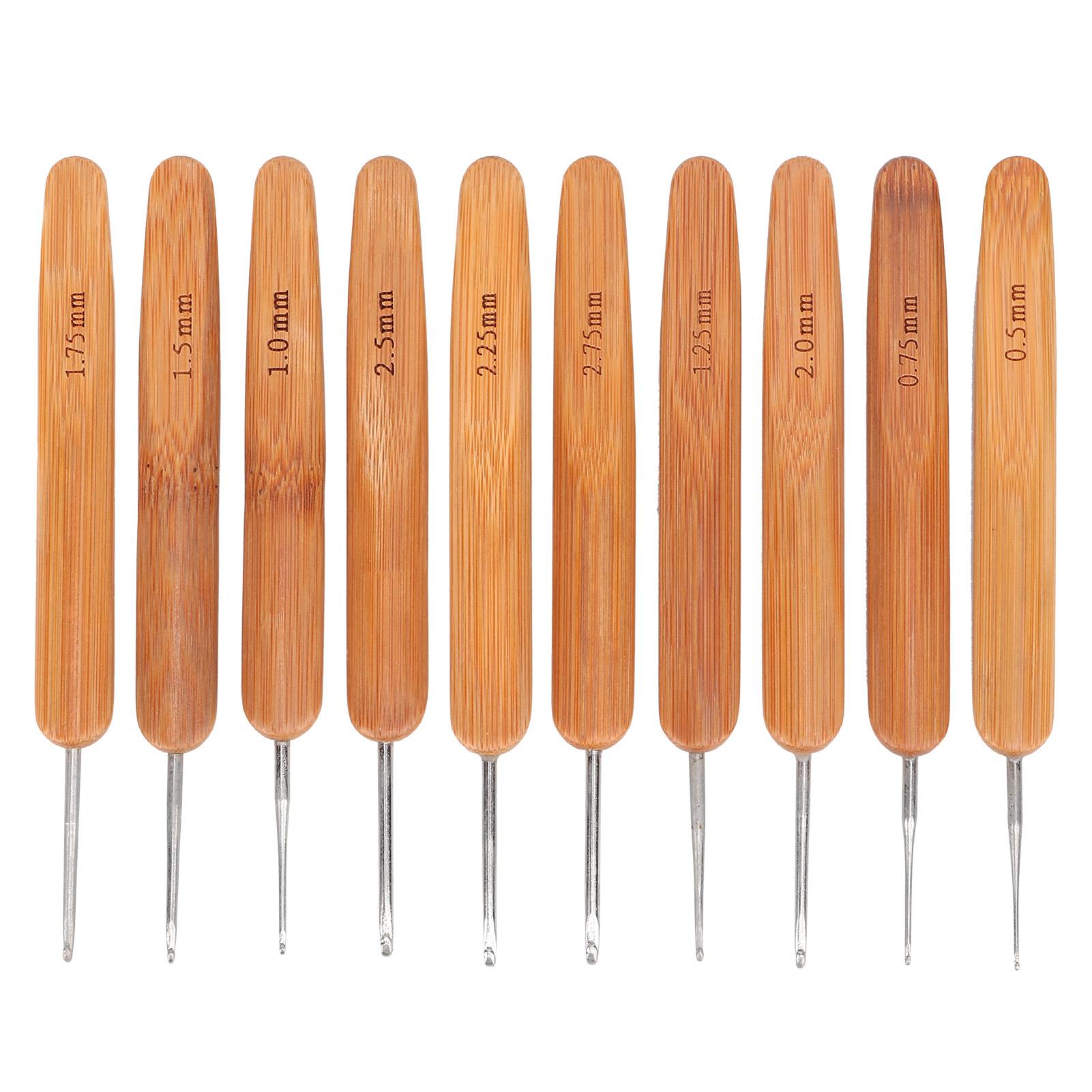 10pcs Crochet Hooks Carbonized Bamboo Handle Iron Knitting Needle for Knit Clothes
10pcs Crochet Hooks Carbonized Bamboo Handle Iron Knitting Needle for Knit Clothes