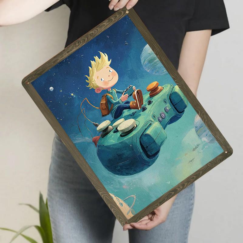Boy Riding Game Controller in Space Creative Metal Wall Art for Kids Room Decor 20x30cm(7.8x11.8inch)
Boy Riding Game Controller in Space Creative Metal Wall Art for Kids Room Decor 20x30cm(7.8x11.8inch)