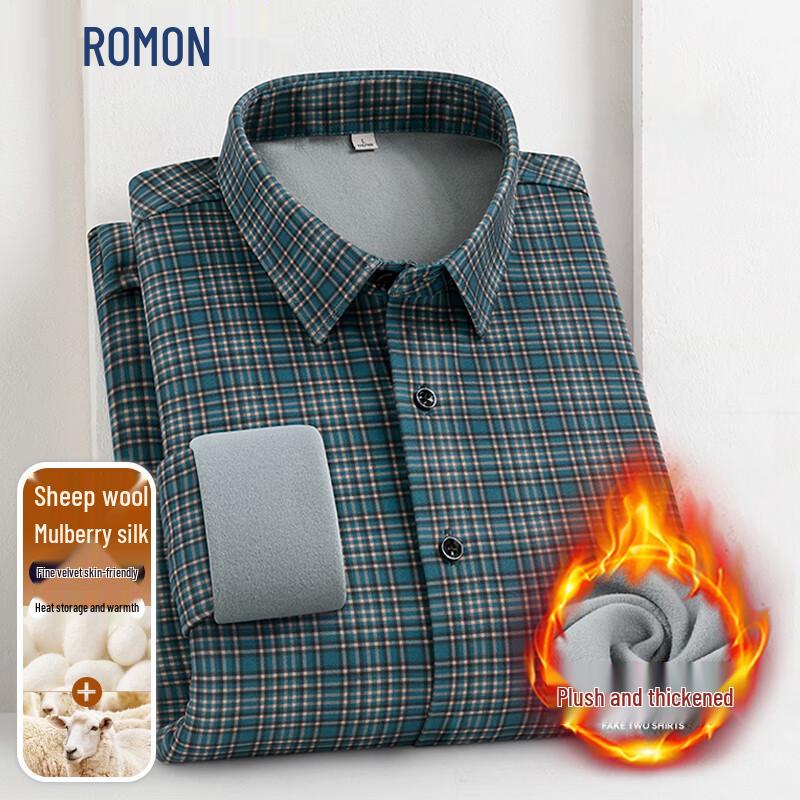 Romon Men s Wool-Silk Blend Thermal Striped Long-Sleeve Shirt 4XL
Romon Men s Wool-Silk Blend Thermal Striped Long-Sleeve Shirt 4XL