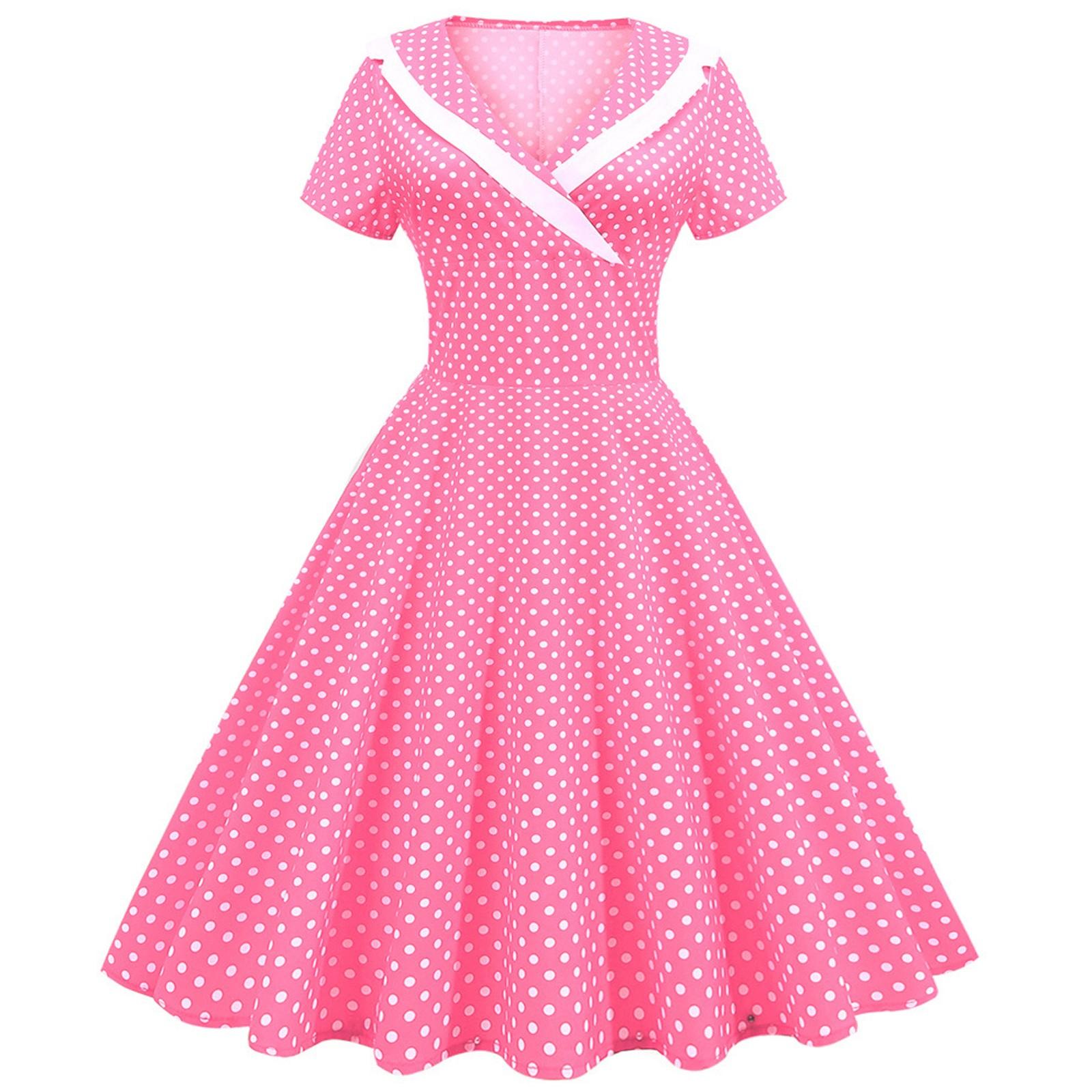 Женское модное повседневное платье с V-образным вырезом и коротким рукавом в горошек с принтом облегающее ретро-платье L розовый
Женское модное повседневное платье с V-образным вырезом и коротким рукавом в горошек с принтом облегающее ретро-платье L розовый