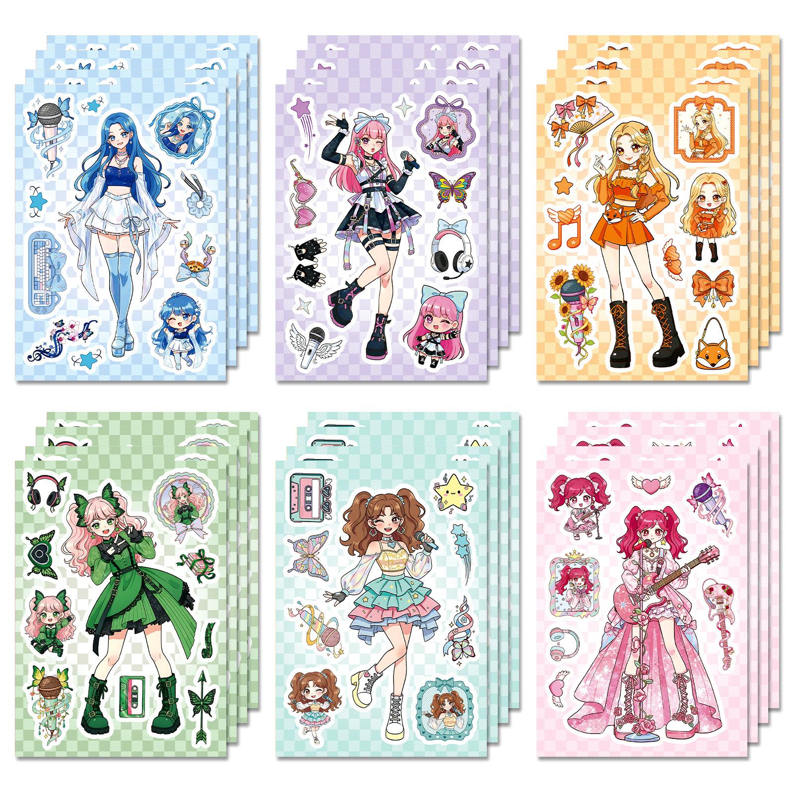New 6 Sheets/Pack Anime Idol Girl Puzzle Face Change Sticker Colorful Singer Elements Hand Account Notebook Creative Collage
New 6 Sheets/Pack Anime Idol Girl Puzzle Face Change Sticker Colorful Singer Elements Hand Account Notebook Creative Collage
