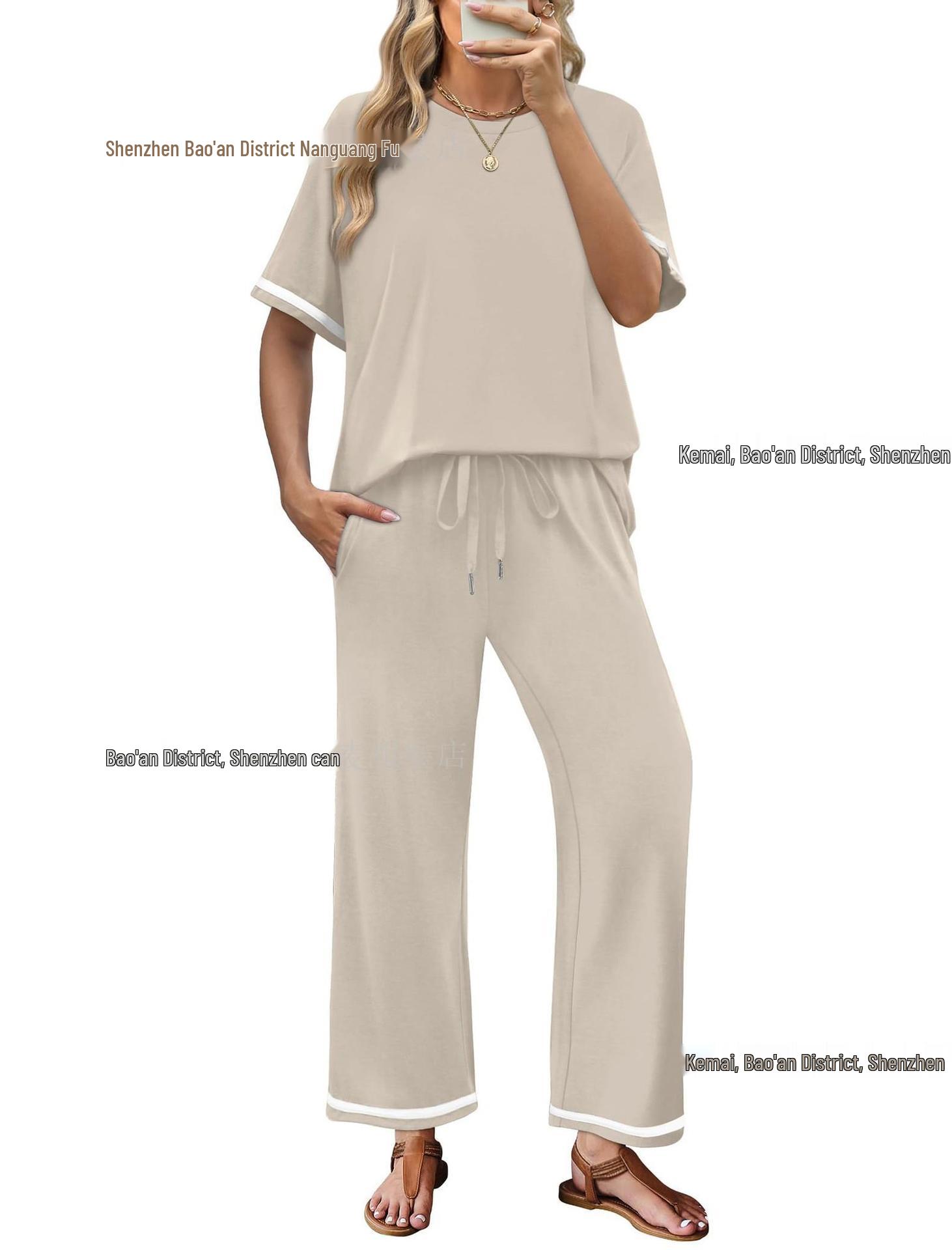 2026 Spring Women s Color Block Casual Two-Piece Set: Short Sleeve Top & Comfortable Trousers M абрикосовий
2026 Spring Women s Color Block Casual Two-Piece Set: Short Sleeve Top & Comfortable Trousers M абрикосовий