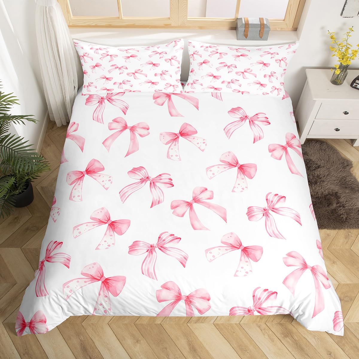 Comforter Pink Bowknot Dreamy Princess Style Women Girl Soft Microfiber Bedding Set Pink Floral Queen King Comforter Comforter (quilt)-EU Single(135*200cm)3pcs
Comforter Pink Bowknot Dreamy Princess Style Women Girl Soft Microfiber Bedding Set Pink Floral Queen King Comforter Comforter (quilt)-EU Single(135*200cm)3pcs