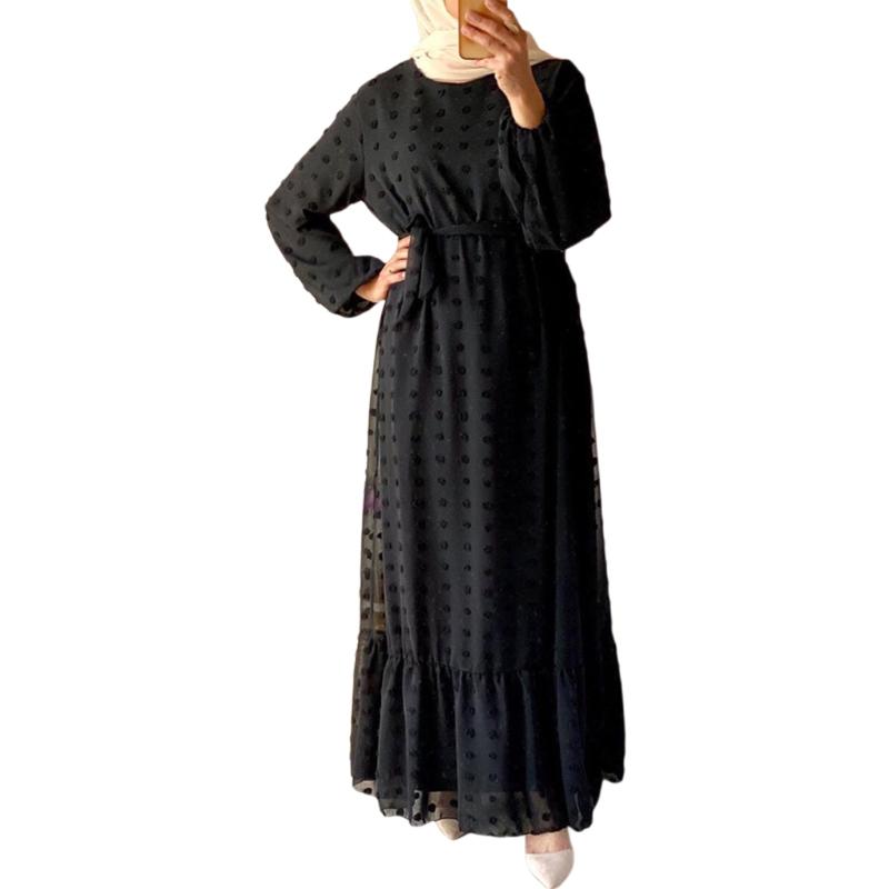 Jacquard Weave Muslim Dress Abayas Dubai Turkey Islam Clothing O-Neck Chiffon Robe Femme Musulmane for Womens One Size чорний
Jacquard Weave Muslim Dress Abayas Dubai Turkey Islam Clothing O-Neck Chiffon Robe Femme Musulmane for Womens One Size чорний