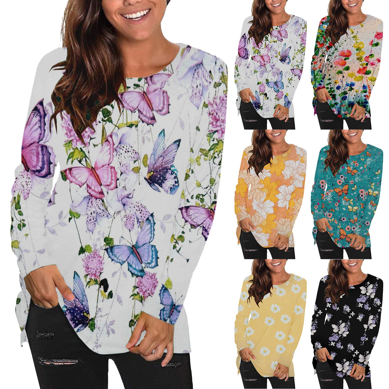 Женщины Повседневная печать Свободная круглая шея с длинным рукавом Топы
Женщины Повседневная печать Свободная круглая шея с длинным рукавом Топы