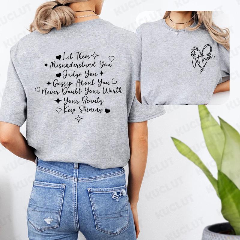 Let Them Women T-Shirt Keep Shining Inspirational Shirt Fashion Mental Health Graphic Tops Harajuku Streetwear Short Sleeve Tees S
Let Them Women T-Shirt Keep Shining Inspirational Shirt Fashion Mental Health Graphic Tops Harajuku Streetwear Short Sleeve Tees S